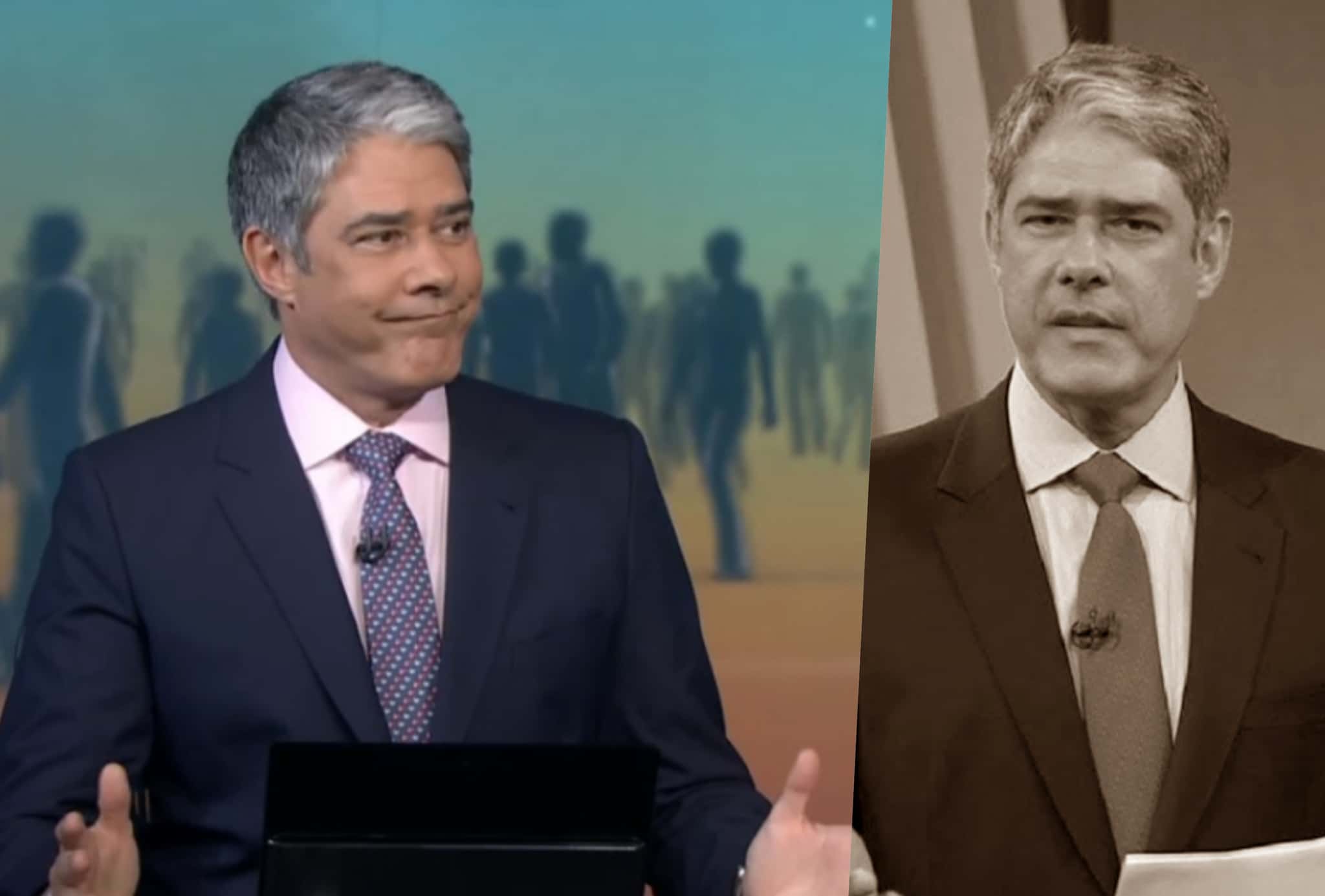 William Bonner do Jornal Nacional da Globo virou alvo de ataques (Foto reprodução)