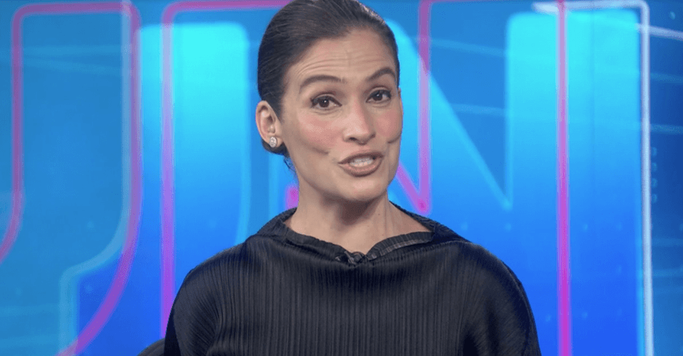 Renata Vasconcellos divide a bancada do Jornal Nacional com William Bonner (Foto: Reprodução / TV Globo)