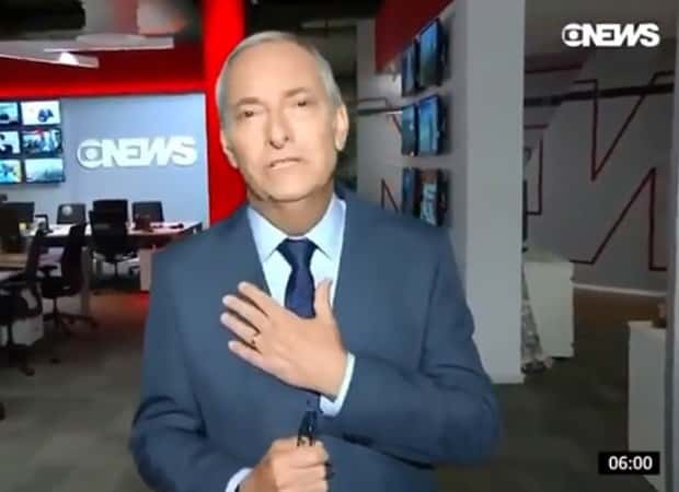 José Roberto Burnier volta ao trabalho após tratar severo câncer (Foto: Reprodução/Globo News)