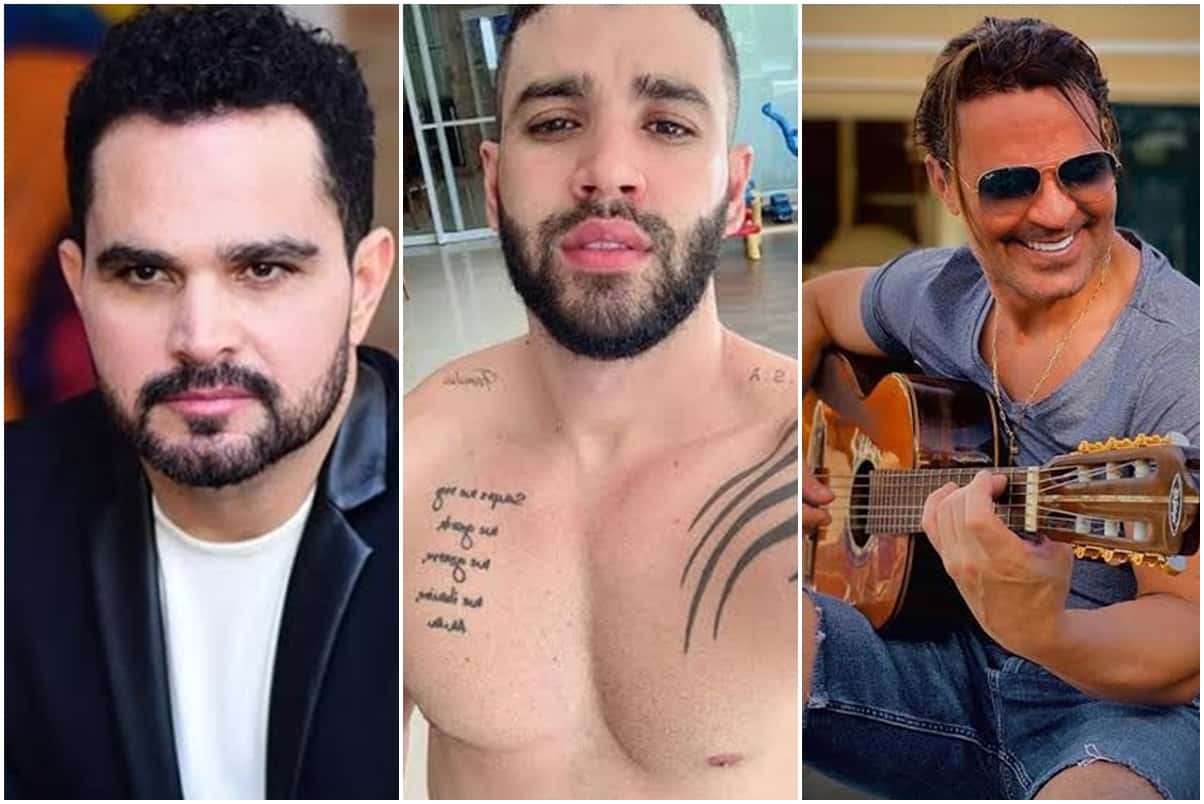 Os cantores Luciano Camargo, Gusttavo Lima e Eduardo Costa tem algo inusitado em comum (Foto: reprodução)