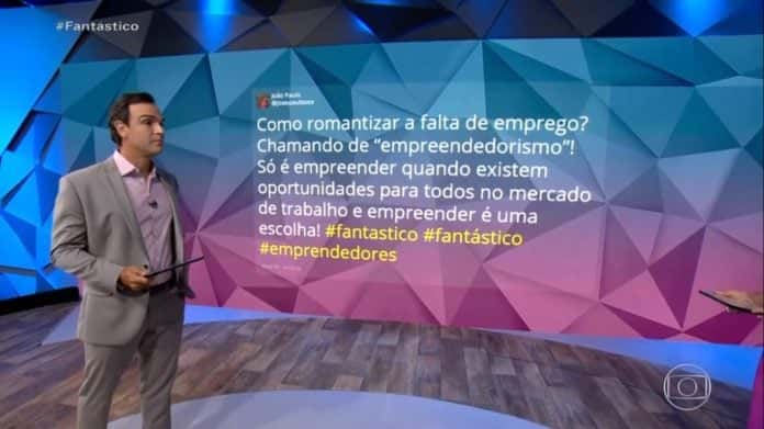 Tadeu Schmidt leu comentário crítico à reportagem da Globo (Reprodução)