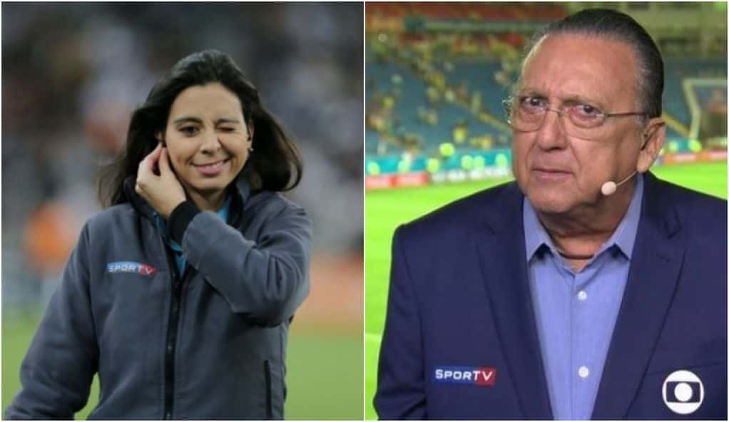 Repórter da Globo levou ''patada' de Galvão Bueno ao vivo - Foto: Montagem