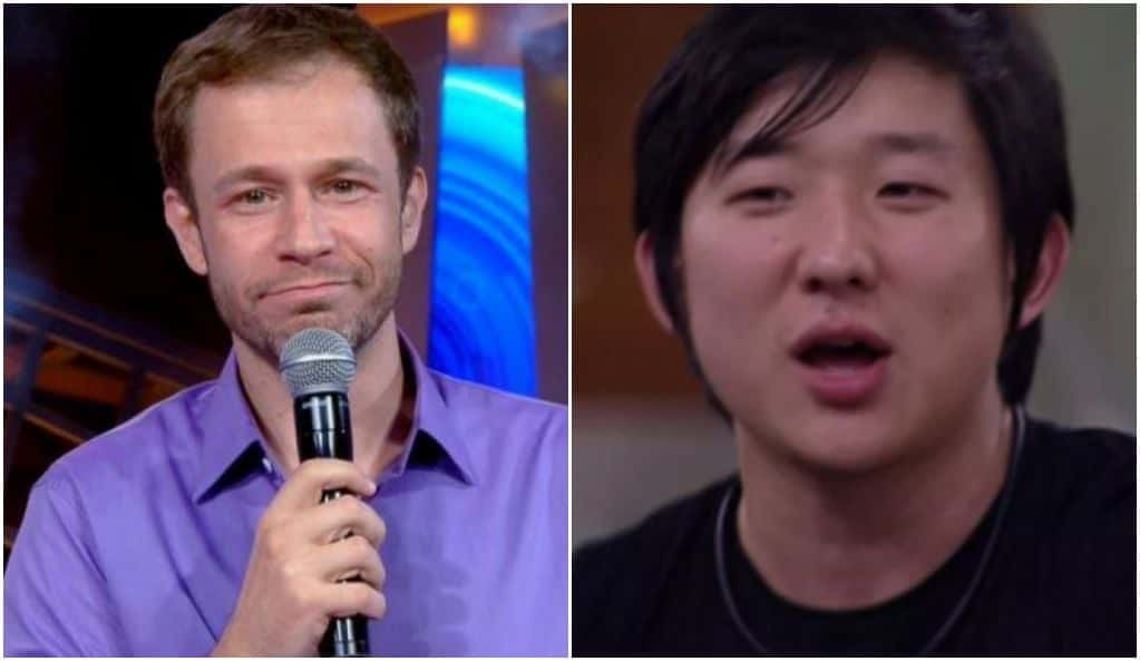 Pyong foi "dedurado" por Tiago Leifert em rede nacional - Foto: Reprodução/Montagem