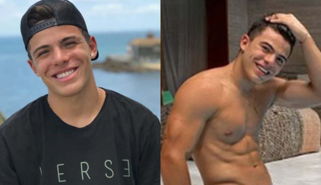 Thoma Costa apareceu excitado em foto na piscina (Imagem: Reprodução)