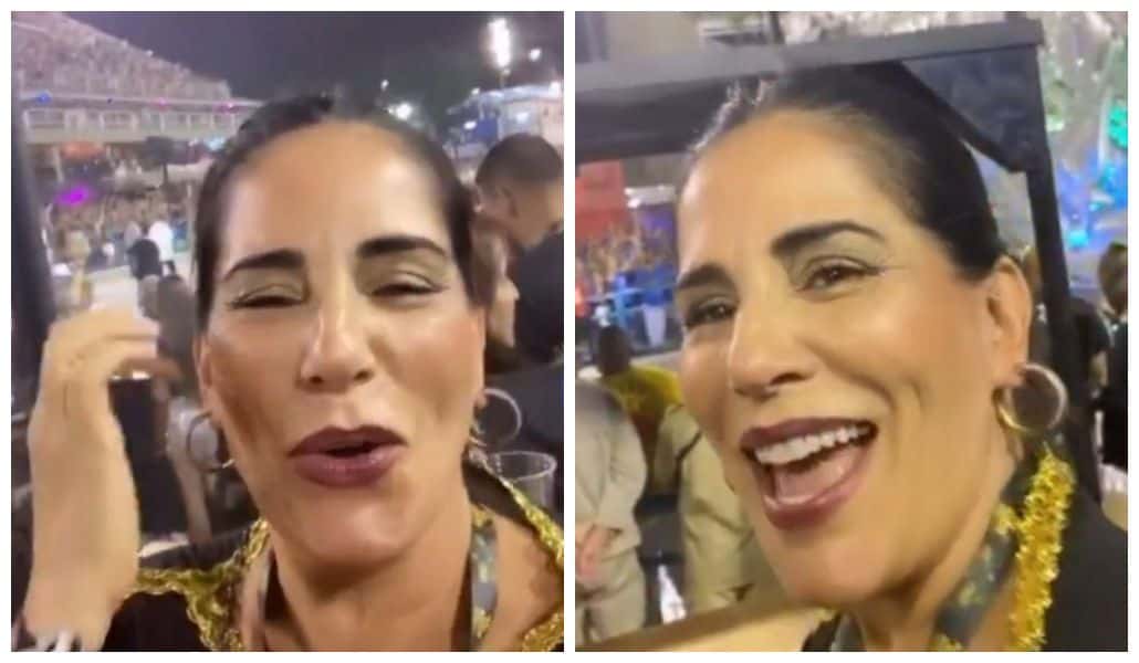 Glória Pires se joga na farra, beija marido e curte ao som da Mangueira (Foto: Reprodução/ Instagram)