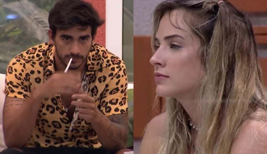 Guilherme ficou chateado com atitude de Gabi após eliminação de Bianca (Foto: Montagem)