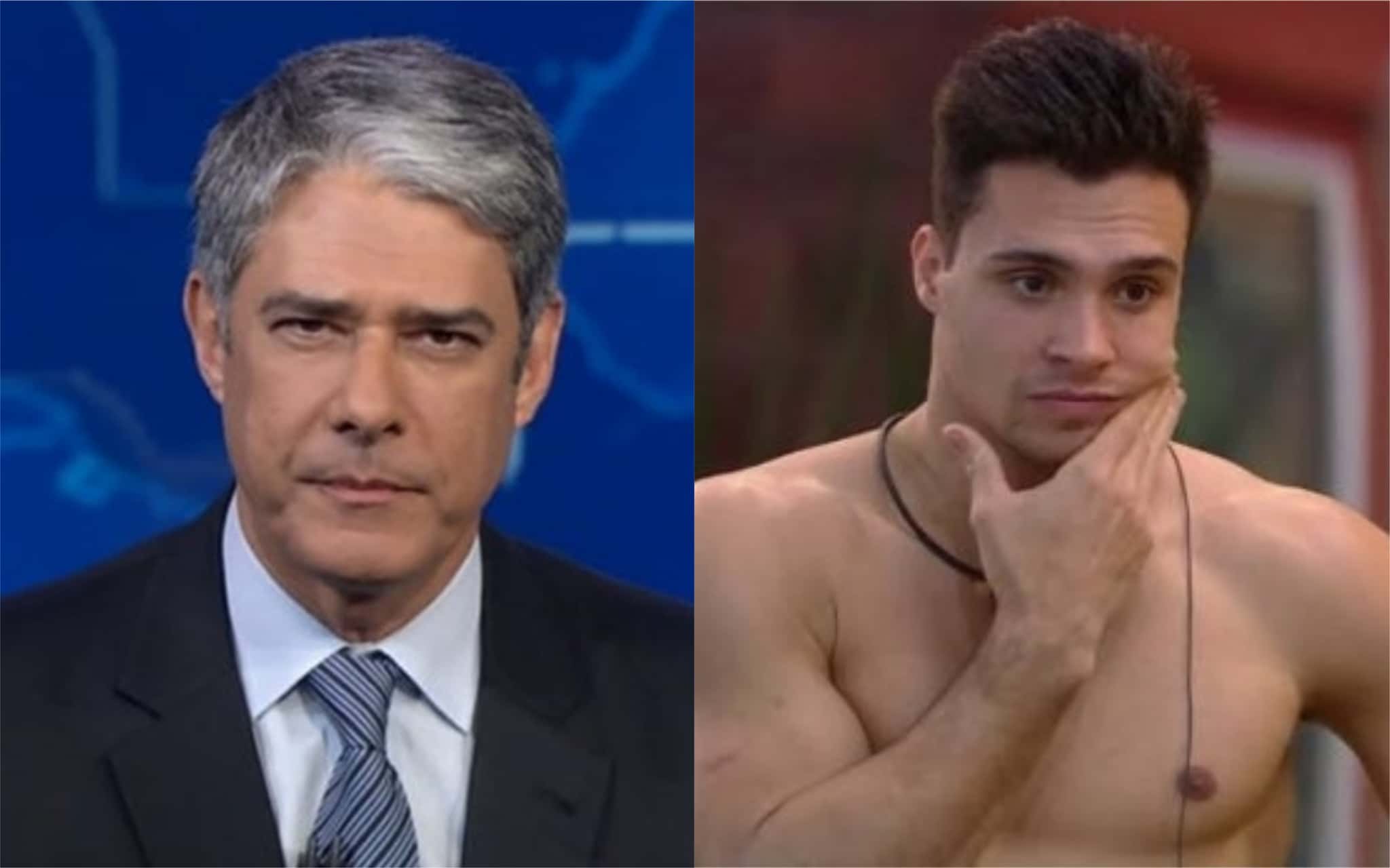 William Bonner confirma intimação da polícia para Petrix do BBB20 (Foto: Divulgação / Montagem / TV Foco)