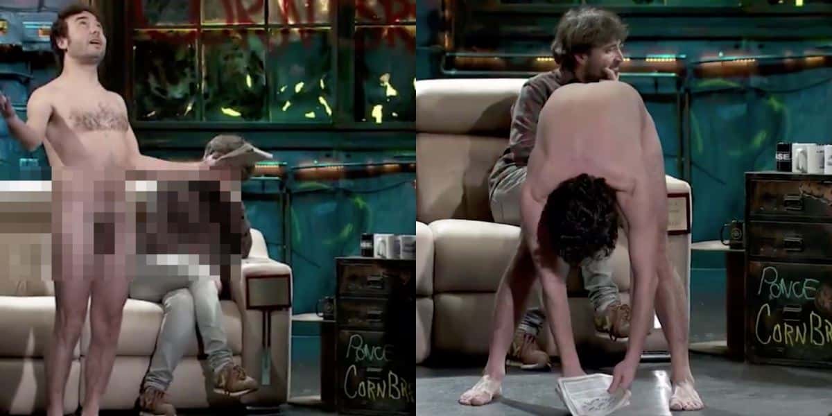 Homem apareceu nu em TV espanhola e acabou viralizando (Foto: Reprodução)