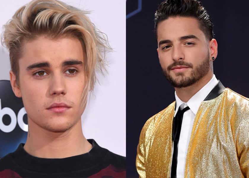 Justin Bieber e Maluma protagonizam ensaio fotográfico sensual apenas de cueca (Foto: Reprodução)