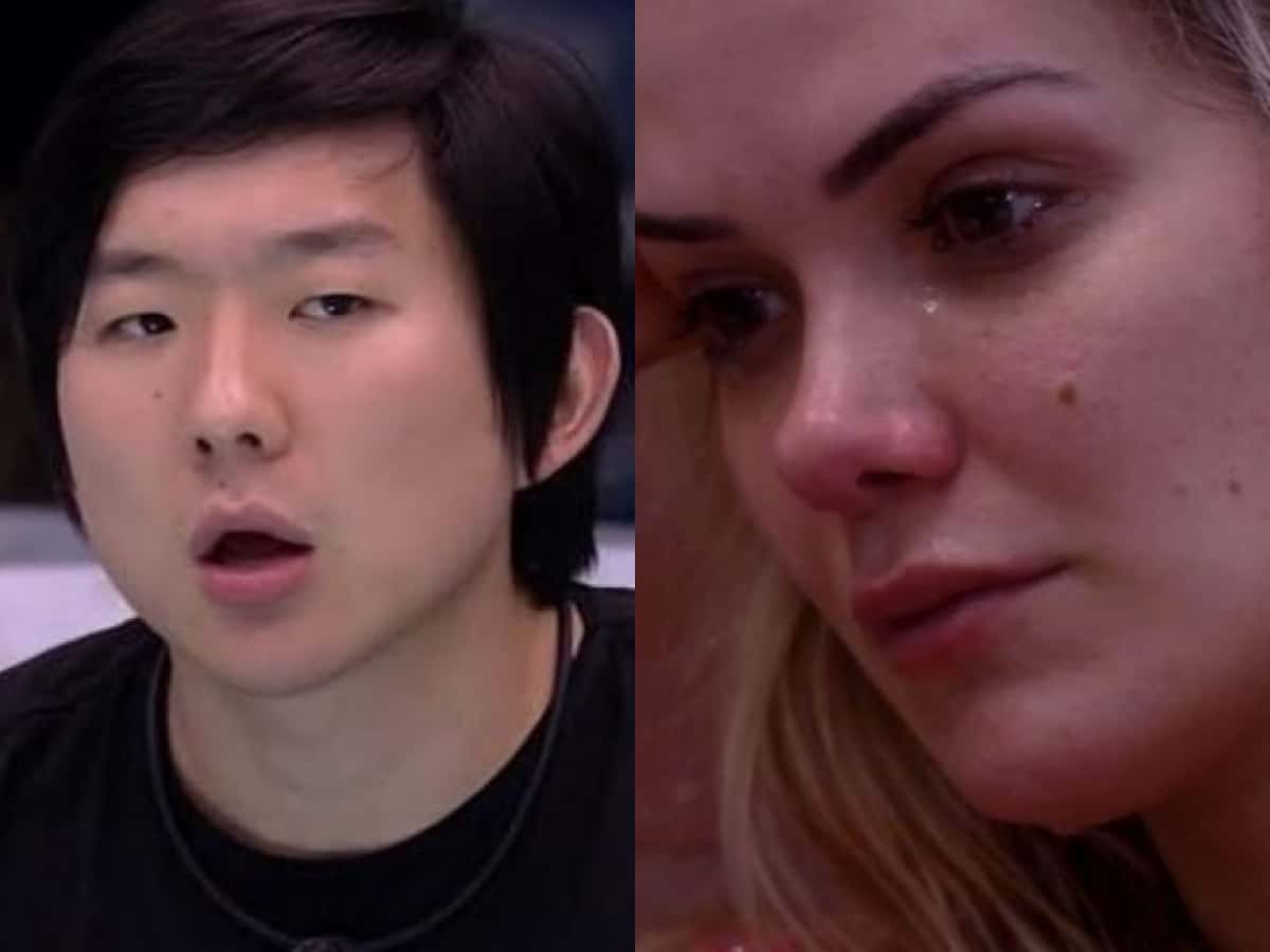 Após confusão dentro do BBB20 da Globo, Marcela deixou a vergonha de lado e assumiu para Pyong Lee que tem medo de se apaixonar (Foto: Reprodução/Montagem TV Foco)