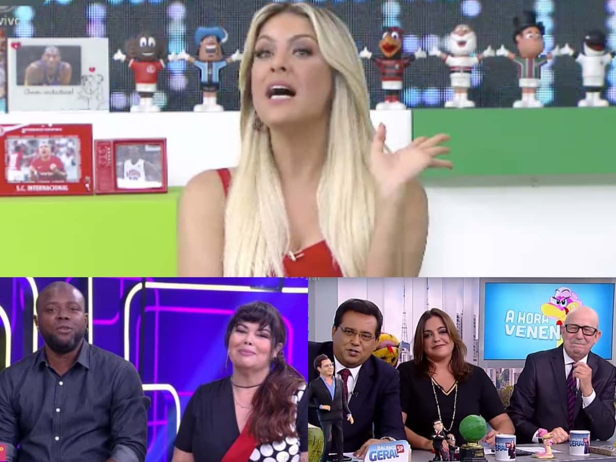 Renata Fan pisa na concorrência com Jogo Aberto da Band e Se Joga, da Globo empata com A Hora da Venenosa, da Record (Foto: Reprodução/Montagem TV Foco)