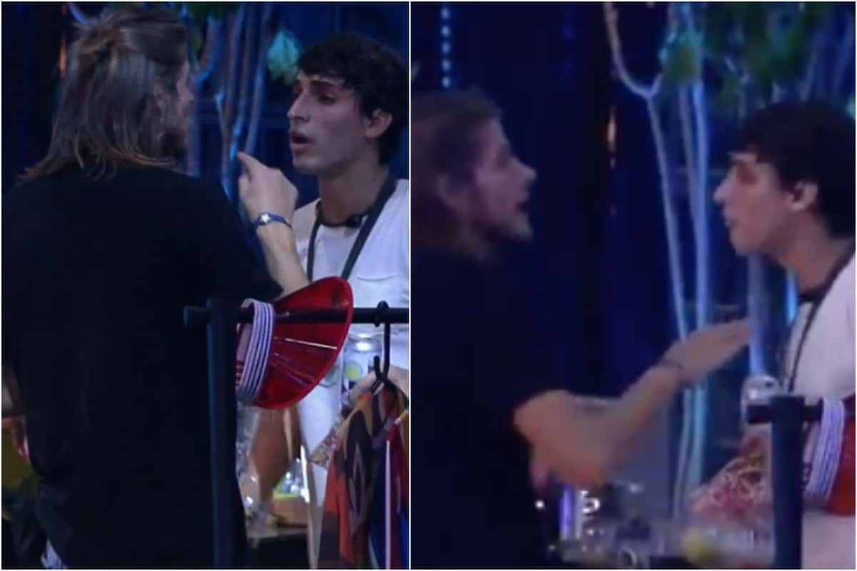 Lucas e Felipe se desentendem dentro do Big Brother Brasil. Foto: Reprodução