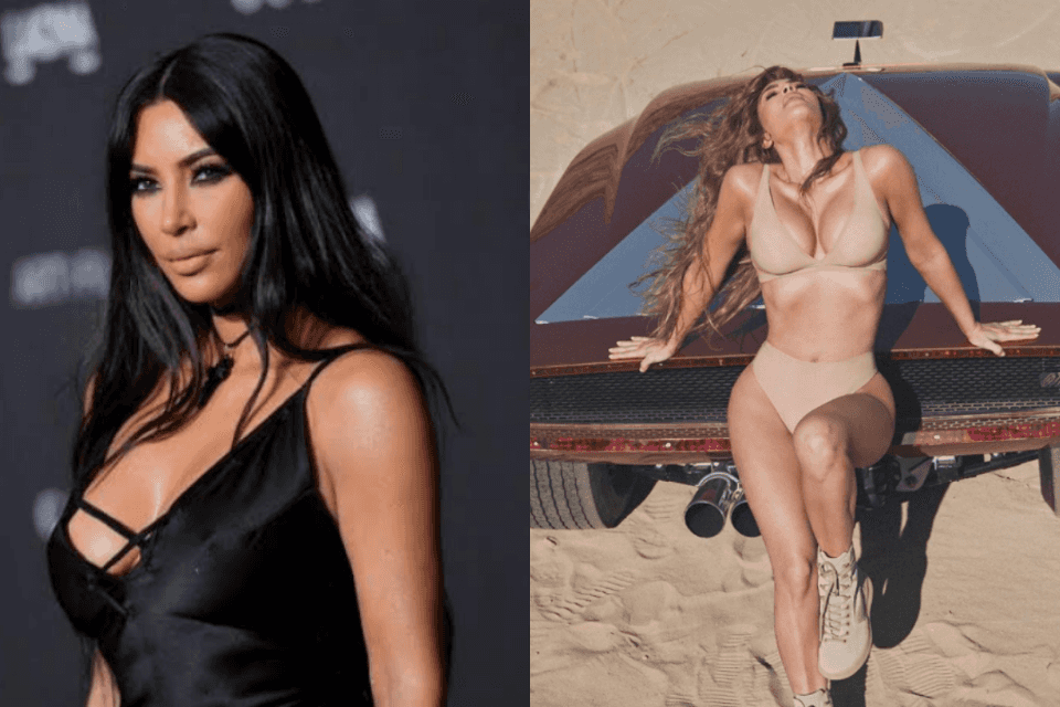 Kim Kardashian sensualiza de lingerie nude e ostenta carro de R$ 11 milhões (Foto: Reprodução)