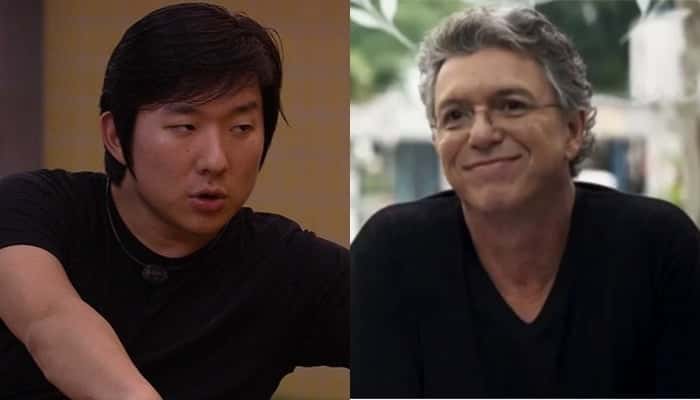 Pyong Lee e Boninho, o chefão do BBB20; brother fez deboche após decisão do diretor da Globo (Foto: Reprodução/Globo/Montagem TV Foco)