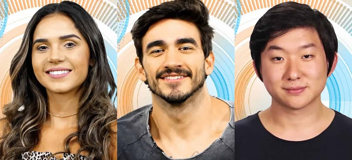 Gizelly Bicalho, Guilherme Napolitano e Pyong Lee estão no paredão do BBB 20 (Foto: Divulgação / TV Globo)