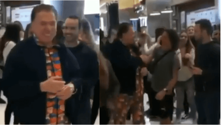 Silvio Santos causa tumulto em shopping nos Estados Unidos (Foto: Reprodução)