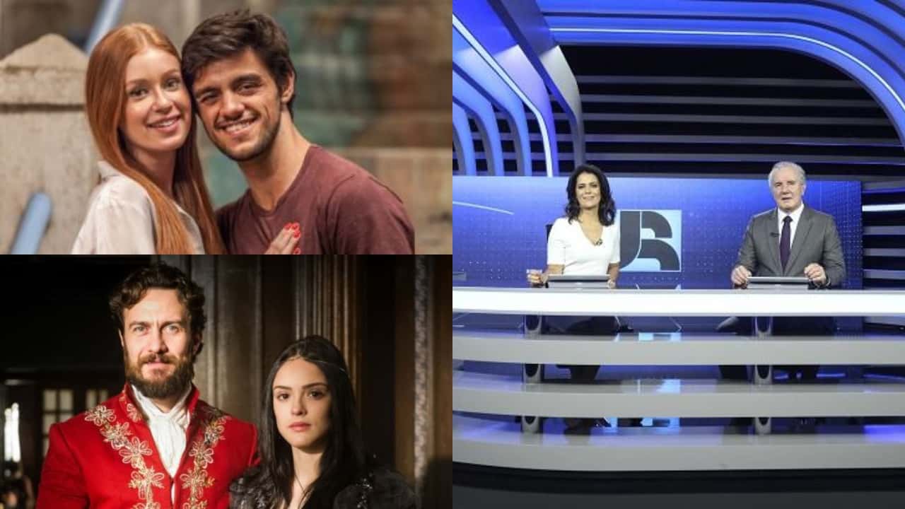 Totalmente Demais, Novo Mundo e o Jornal da Record foram destaques de audiência (Foto: Reprodução/Globo/Record/Montagem TV Foco)