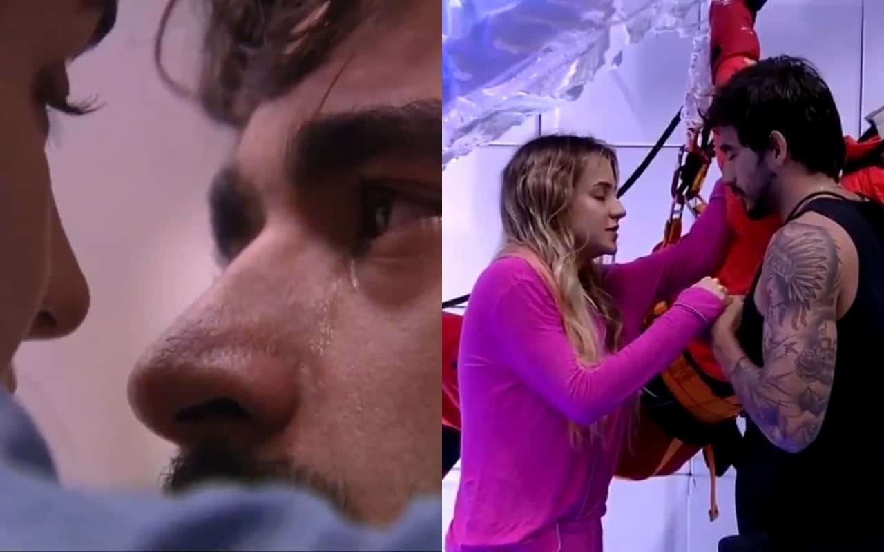 BBB20: Gabi se declara, Guilherme chora e casal reza ao lado de boneco (Foto: reprodução/Globoplay)