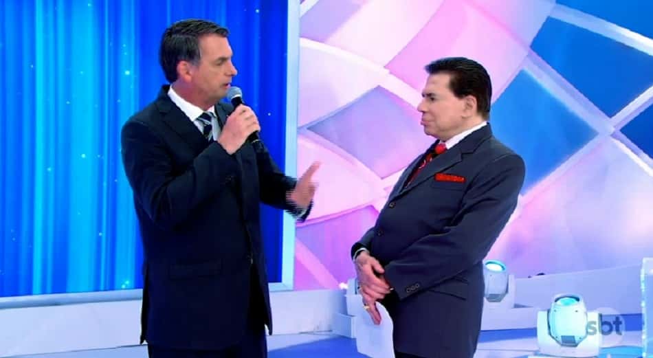 O presidente Jair Bolsonaro ao lado do dono do SBT, Silvio Santos (Reprodução)