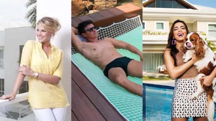Mansões onde Ana Hickmann, Rodrigo Faro e Anitta passarão a quarentena (Montagem: TV Foco)