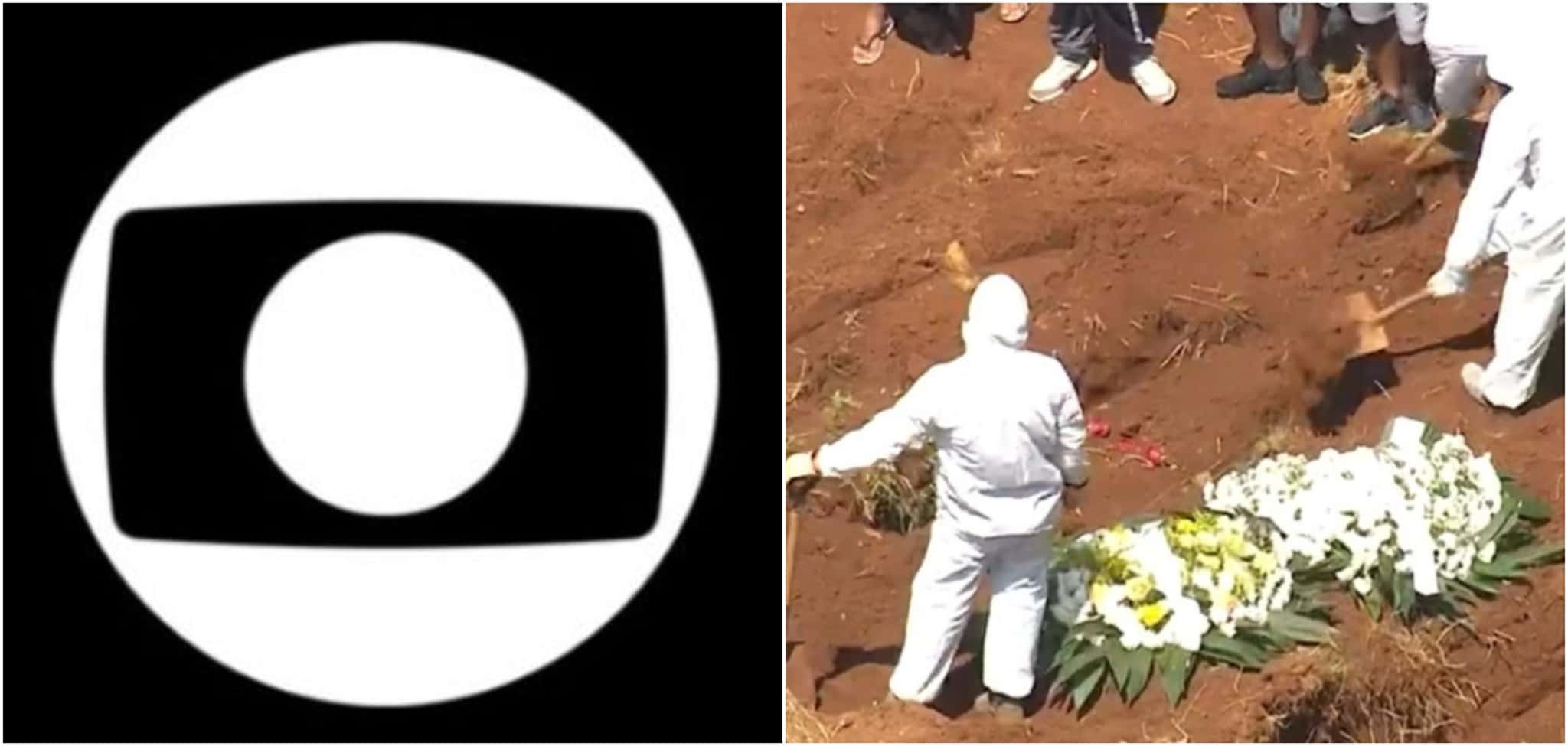 Globo exibiu cenas de enterros de vítimas de coronavírus em SP (Reprodução)
