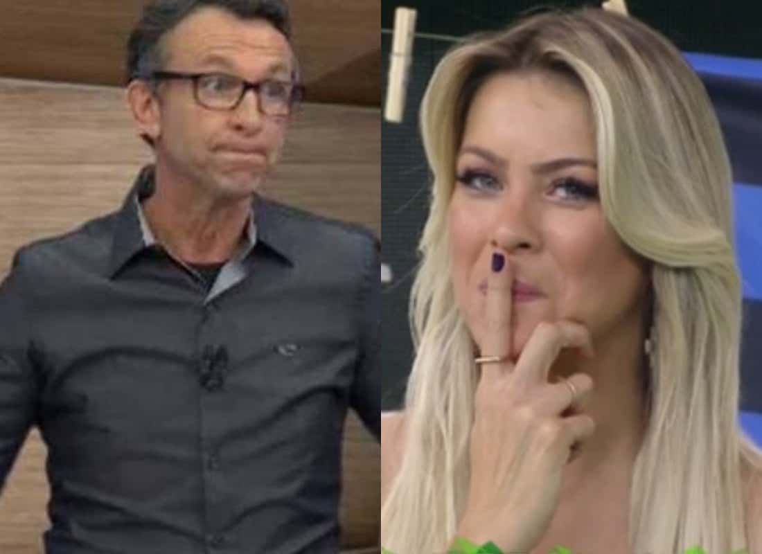 Renata Fan fica constrangida ao receber "cantada" de neto ao vivo na Band (Foto: Reprodução)