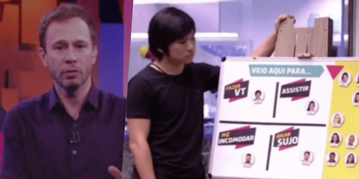 Tiago Leifert ao vivo no BBB20 jantou Pyong Lee da Globo (Foto montagem TV Foco )