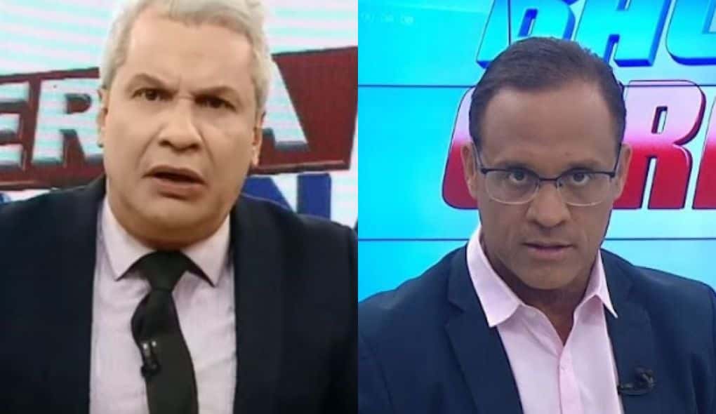 Sikêra Jr e o jornalista da Record, Bocão (Foto: Montagem/ TV Foco)