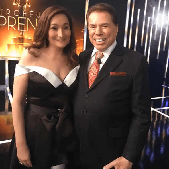 Sonia Abrão e Silvio Santos no Troféu Imprensa (Foto montagem: TV Foco)