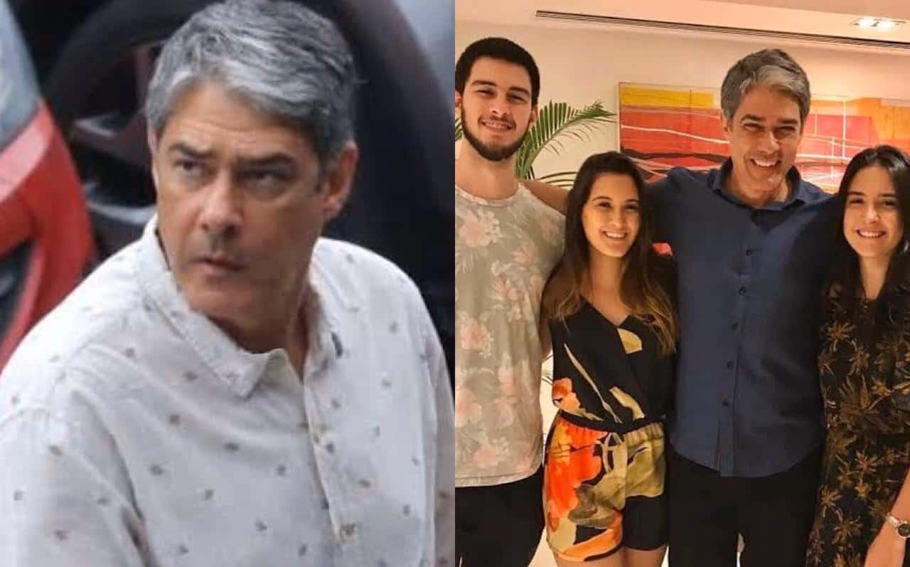 O apresentador William Bonner e os filhos (Foto: Reprodução)