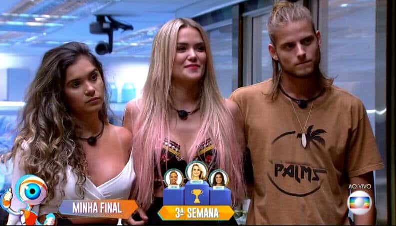 Marcela com Gizelly e Daniel dentro do BBB20 - Foto: Reprodução