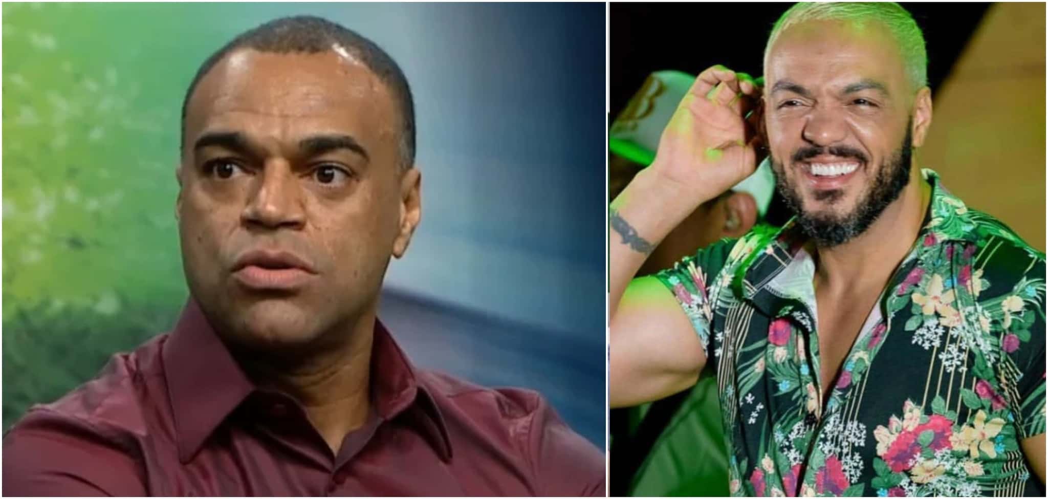 Denílson não se controla e ameaça cobrar Belo durante live (Foto: Reprodução)