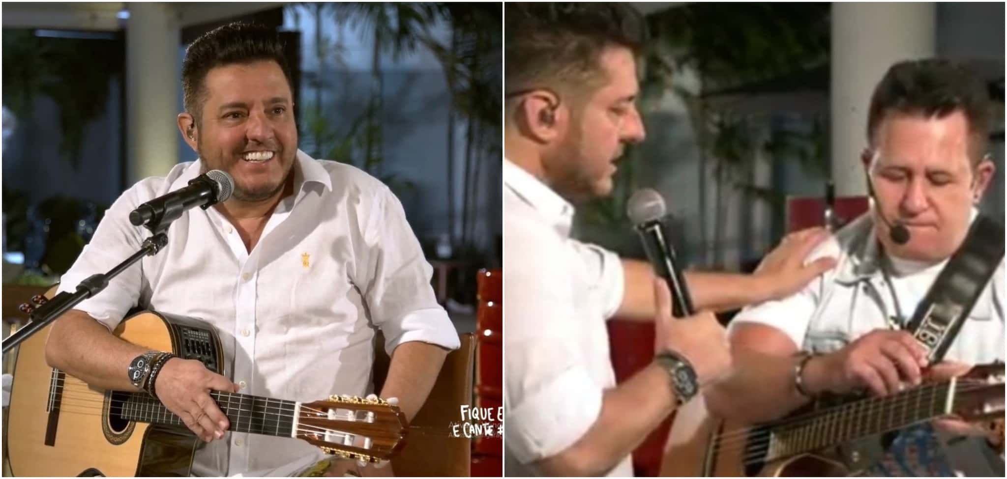 Bruno e Marrone durante live (Foto: Reprodução)