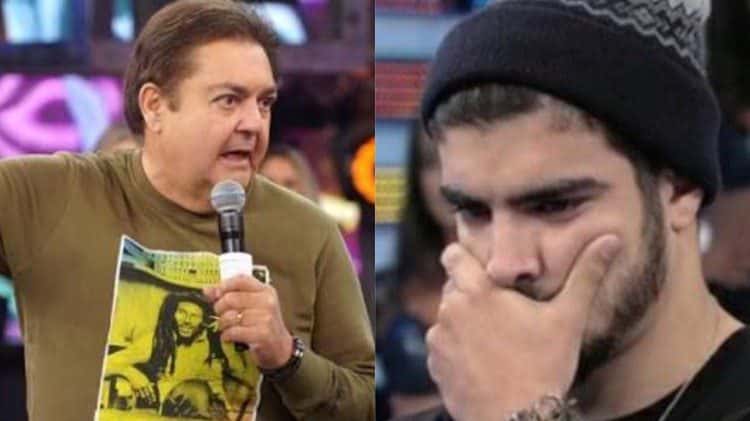Em 2015, Caio Castro protagonizou um climão ao vivo no Domingão do Faustão (Montagem: TV Foco)
