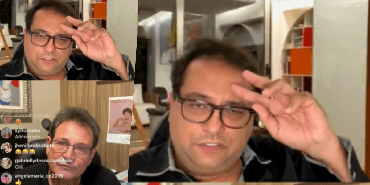 Geraldo Luís ao vivo em live com Luis Ricardo (Foto montagem: TV Foco)