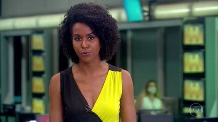 Maju Coutinho apresenta o Jornal Hoje na Globo (Imagem: Globo)