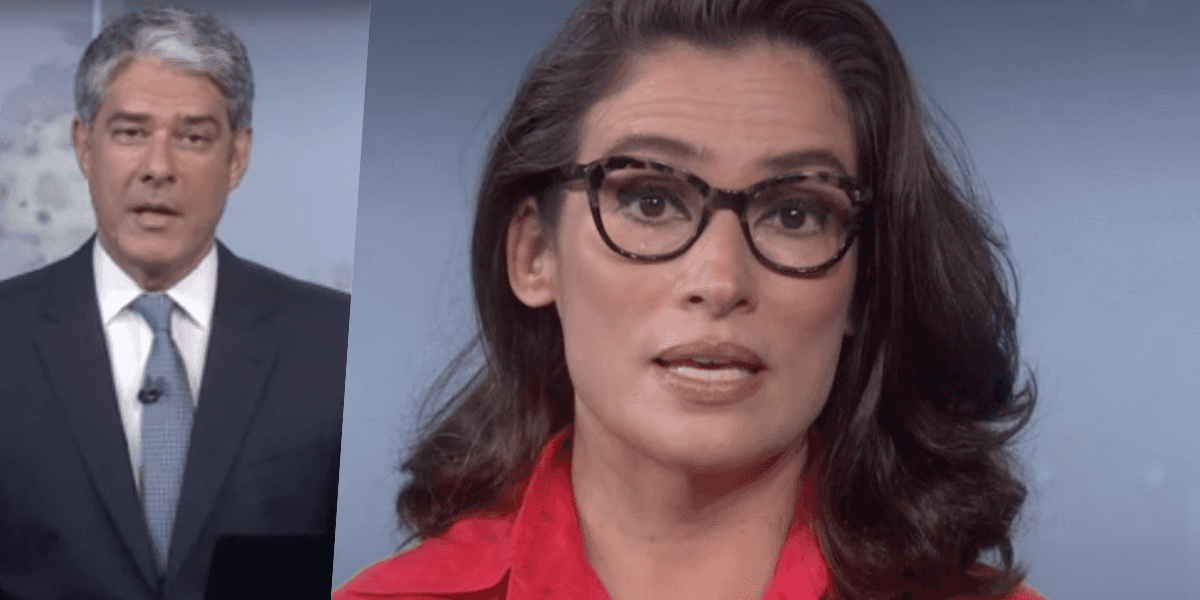 Renata Vasconcellos, que comanda o Jornal Nacional da Globo, foi atacada (Foto montagem: TV Foco)