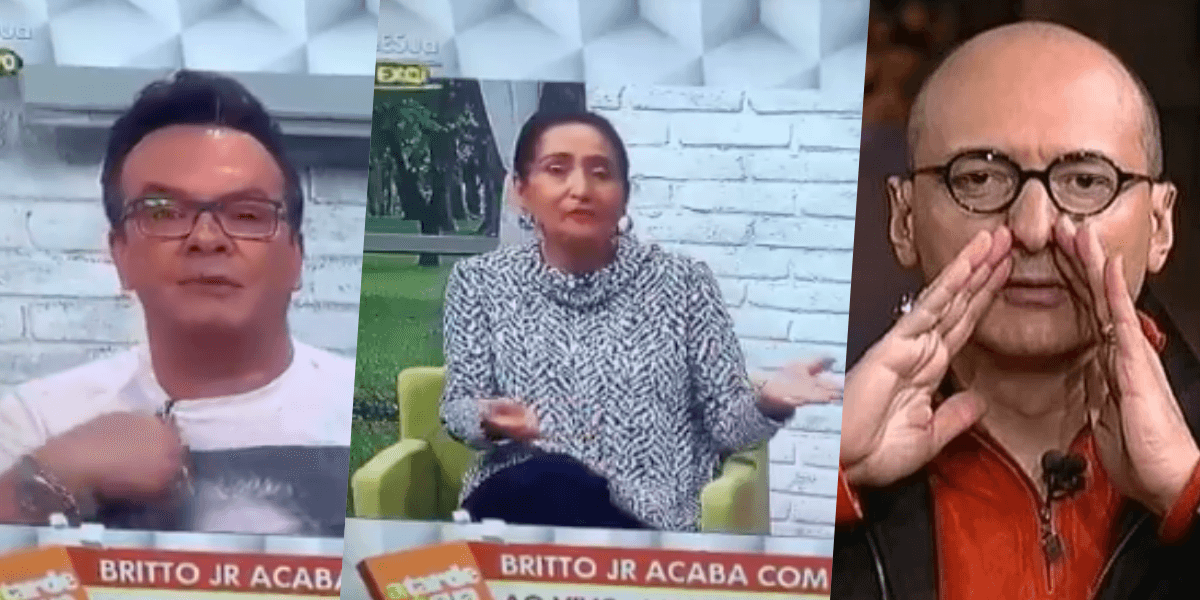 Discussão ao vivo entre Britto Jr e Felipeh Campos no programa de Sonia Abrão pegou fogo (Foto montagem: TVFoco)