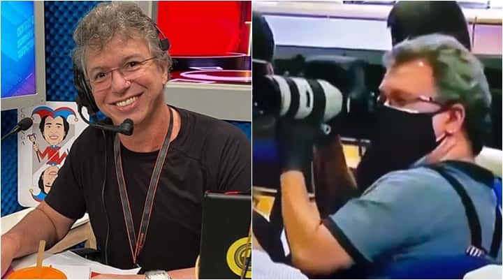 Boninho descobre "sósia" em entrevista coletiva ade ministro. (Foto: Montagem/Reprodução)