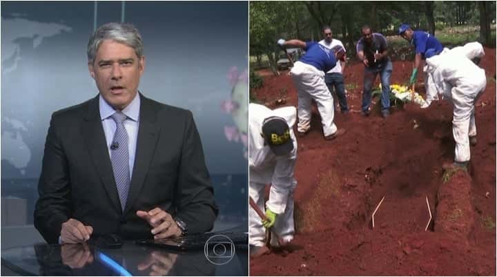 Jornal Nacional e Fantástico destacam casos de coronavírus na Globo. (Foto: Montagem/Reprodução)