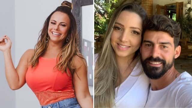 A musa Viviane Araújo foi atacada por Caroline Furlan, a atual esposa do jogador de futebol Radamés (Foto: Reprodução)