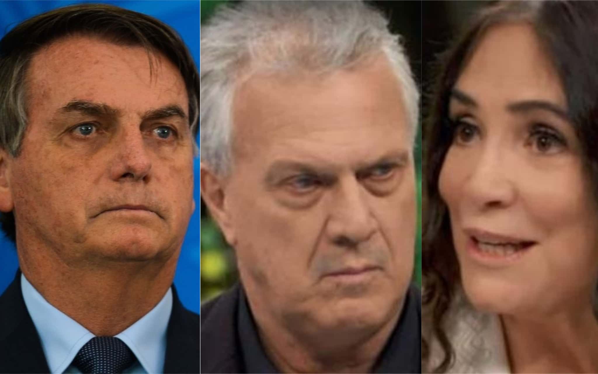 Pedro Bial fez duras críticas contra Bolsonaro e Regina Duarte (Foto: Divulgação / Montagem: TV Foco)