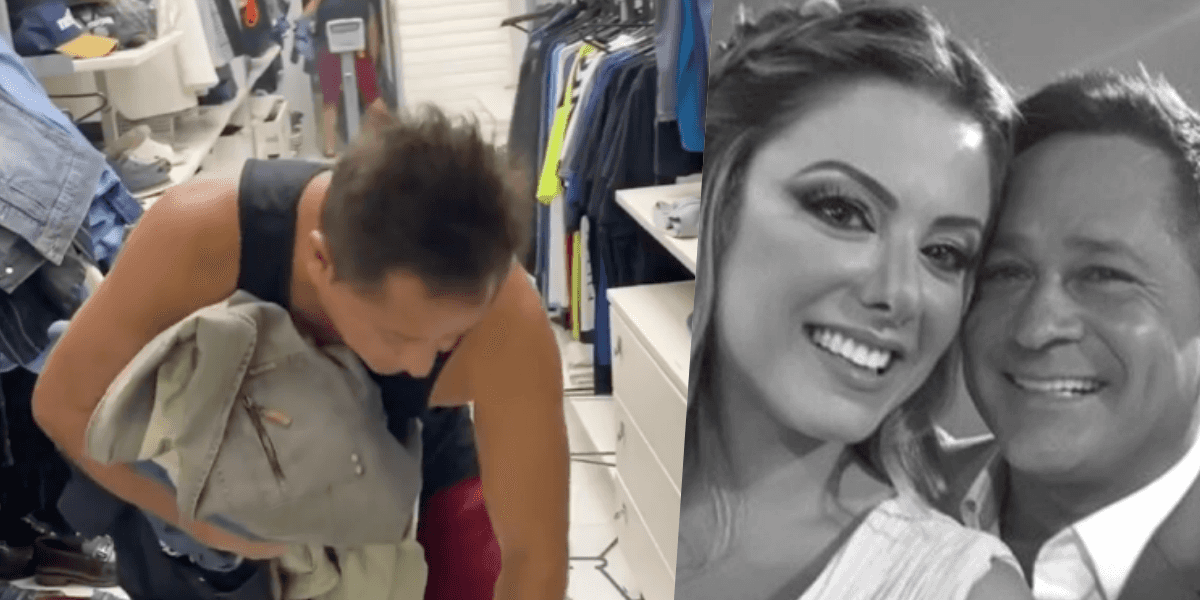 Esposa de Leonardo, mostrou marido em armário (Foto montagem)