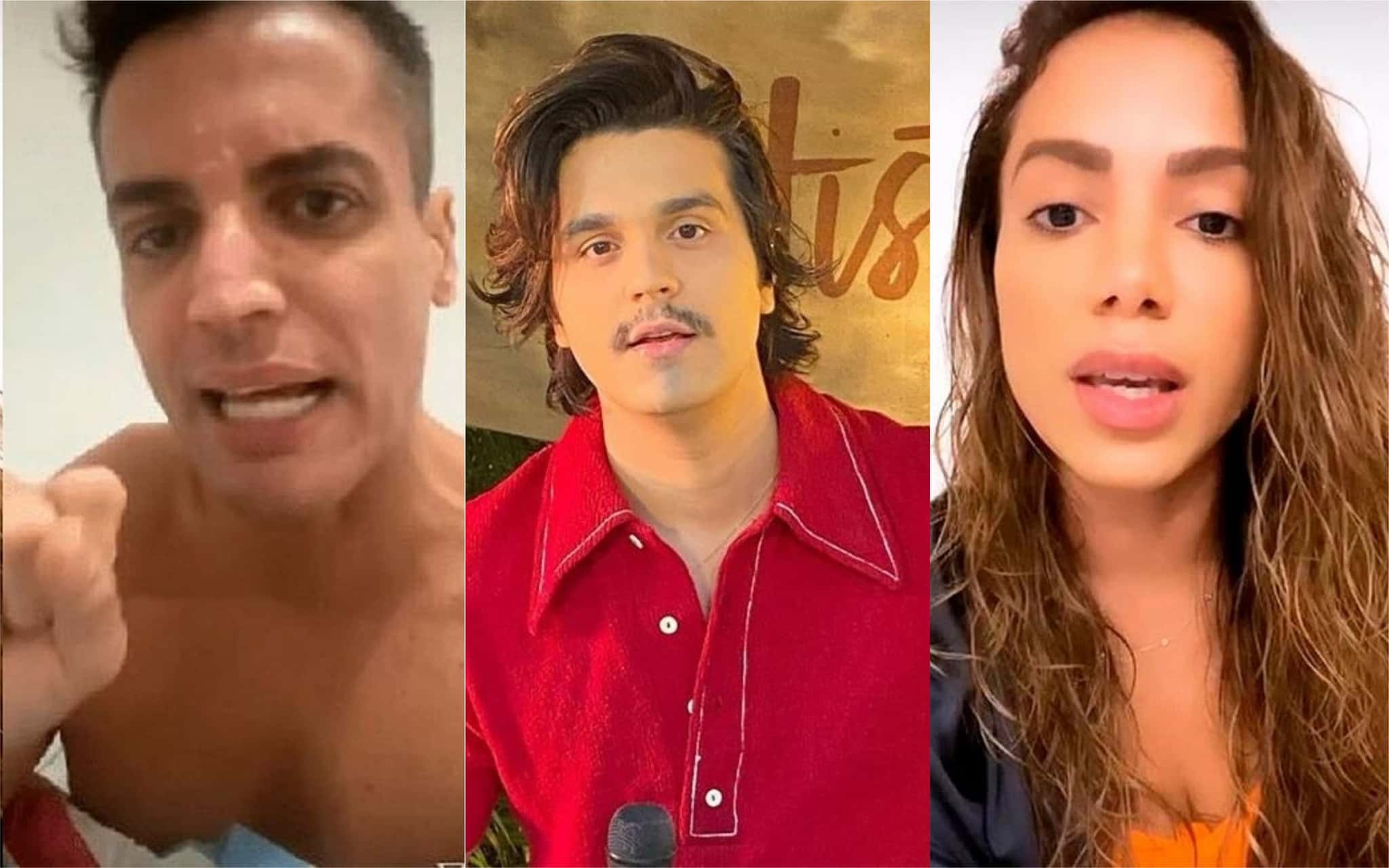 Leo Dias, Luan Santana e Anitta foram envolvidos em nova polêmica (Foto: Divulgação /Montagem: TV Foco)