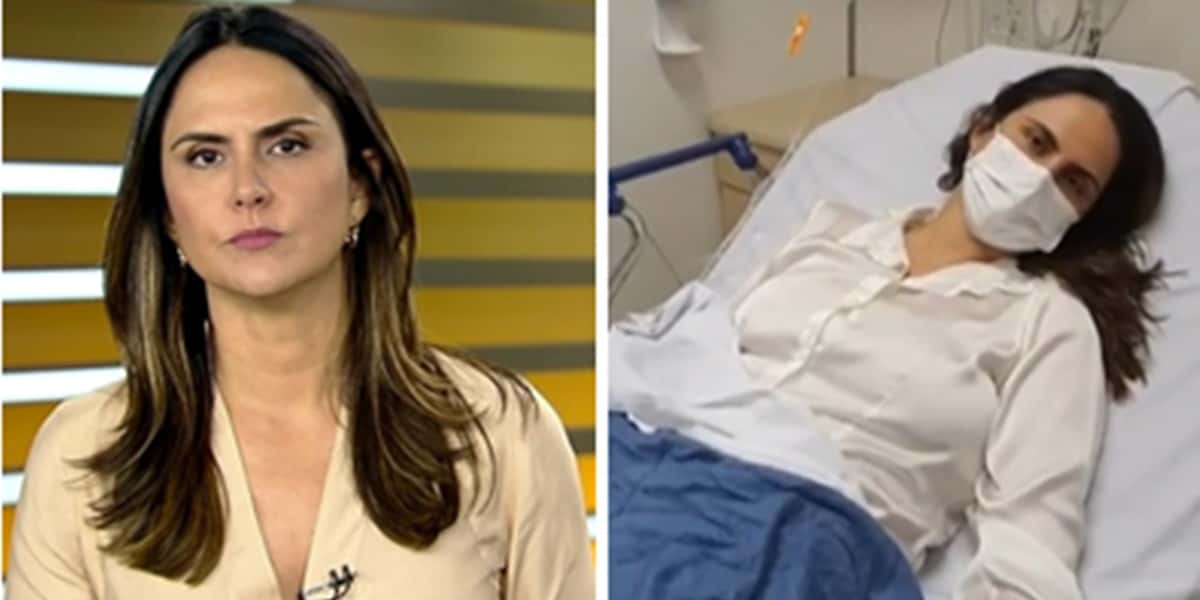 Carla Cecato apareceu em cama de hospital (Foto: Reprodução)