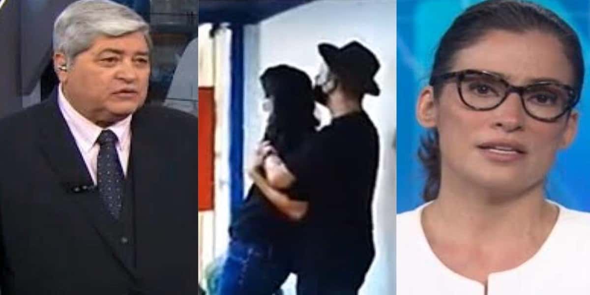Datena mostrou ao vivo no Brasil Urgente a detenção do rapaz que invadiu a Globo atrás de Renata Vasconcellos (Foto: Reprodução / Band)