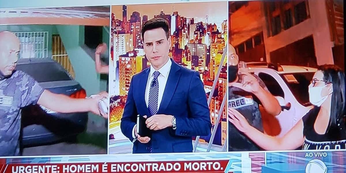 Luiz Bacci viu uma de suas repórteres ser atacada durante o Cidade Alerta (Foto: Reprodução / Record)