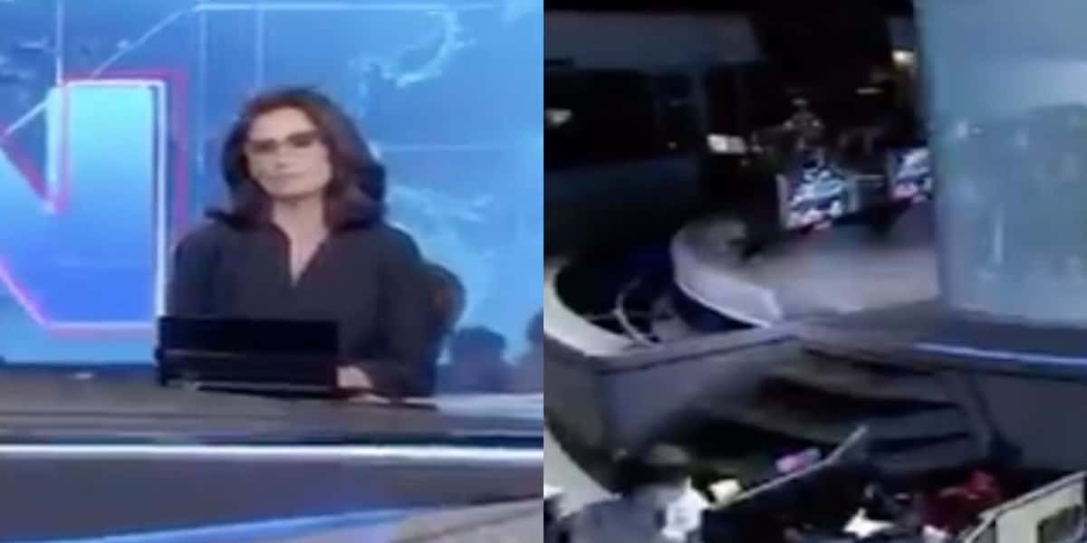 Renata Vasconcellos foi interrompida e cortada por um erro técnico ao vivo no Jornal Nacional (Foto: Reprodução / TV Globo)
