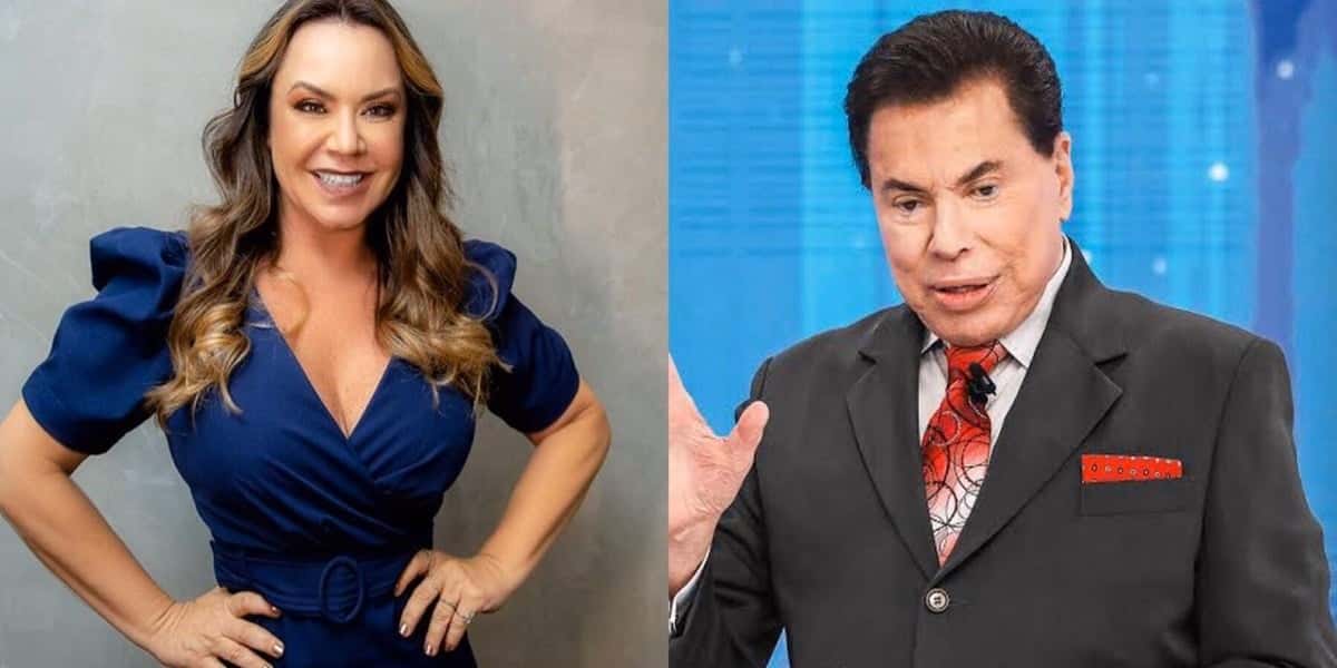A apresentadora Flor e o patrão Silvio Santos (Foto: Reprodução)