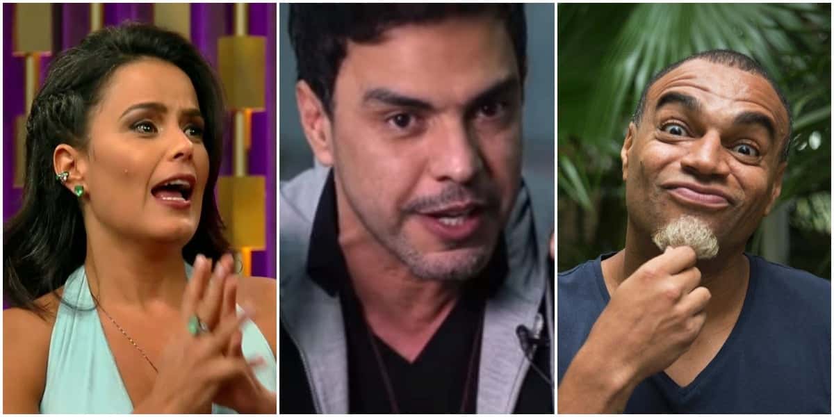 Denílson e a esposa Luciele di Camargo; e o cunhado dele, Zezé di Camargo (Reprodução)
